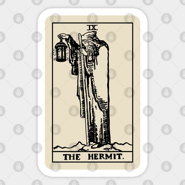 Tarot card The Hermit Sticker by valentinahramov